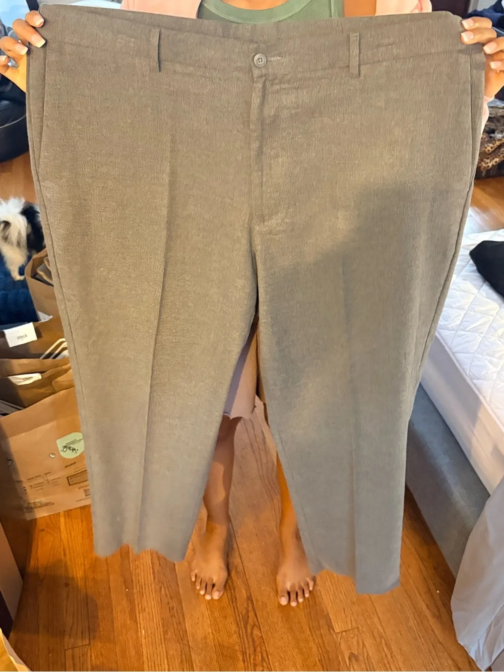 Classic Straight-Leg Dress Pants in Taupe